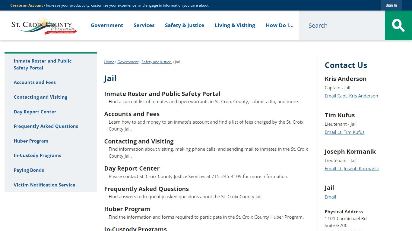 Jail | St. Croix County, WI